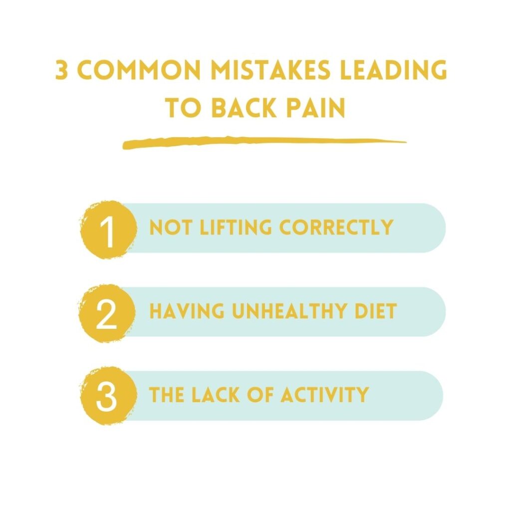 3 Common Mistakes Leading To Back Pain